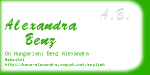 alexandra benz business card